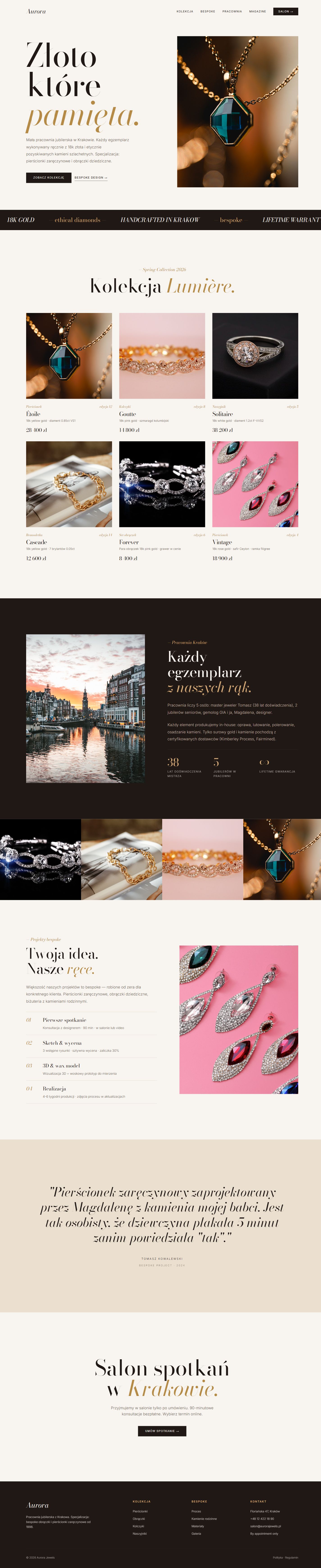 Aurora Jewels - pełny widok strony