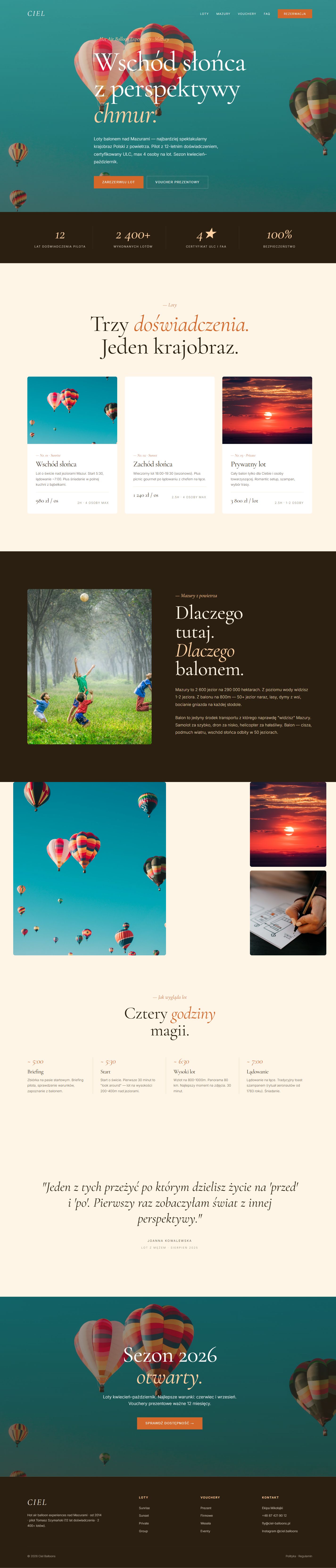 Ciel - pełny widok strony