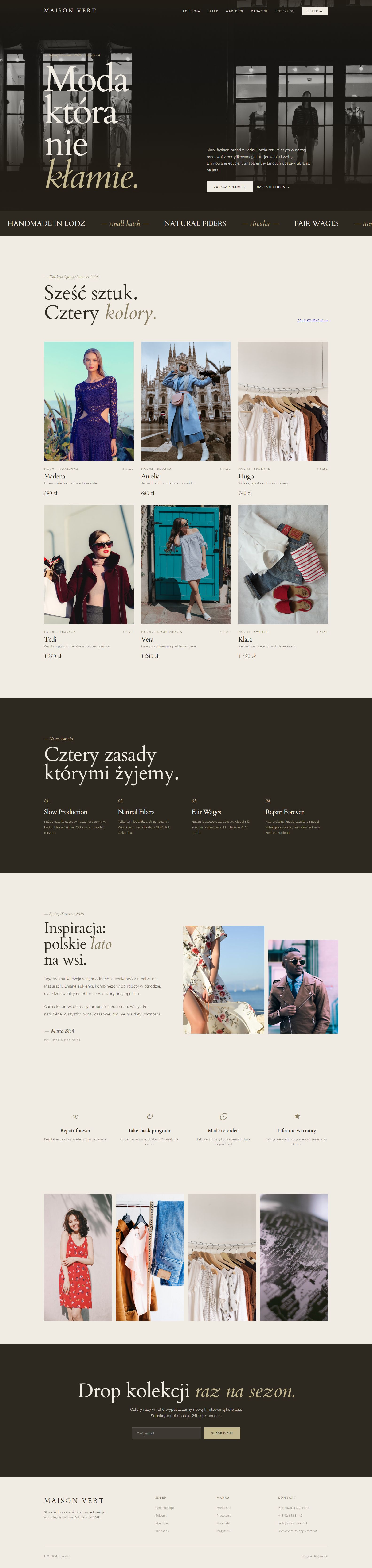 Maison Vert - pełny widok strony