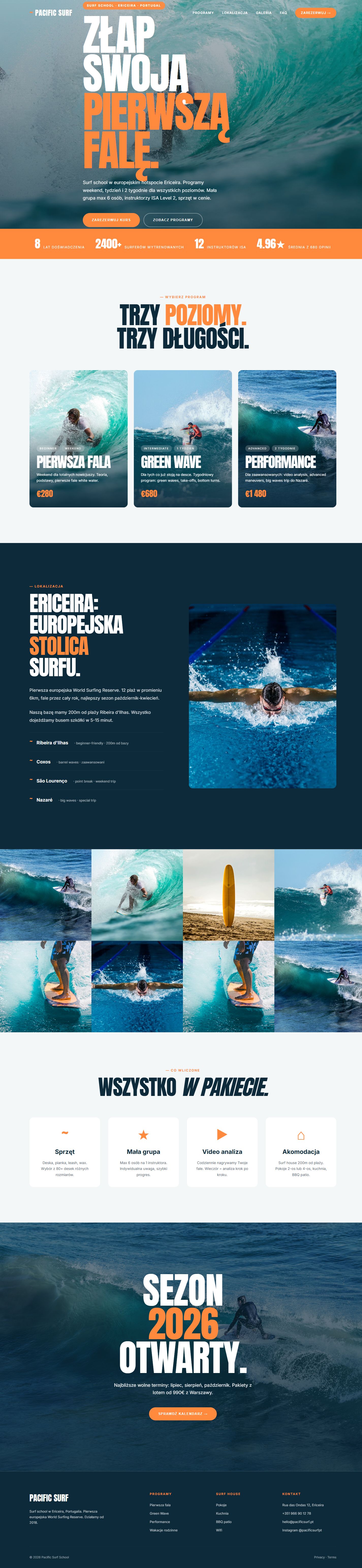 Pacific Surf - pełny widok strony