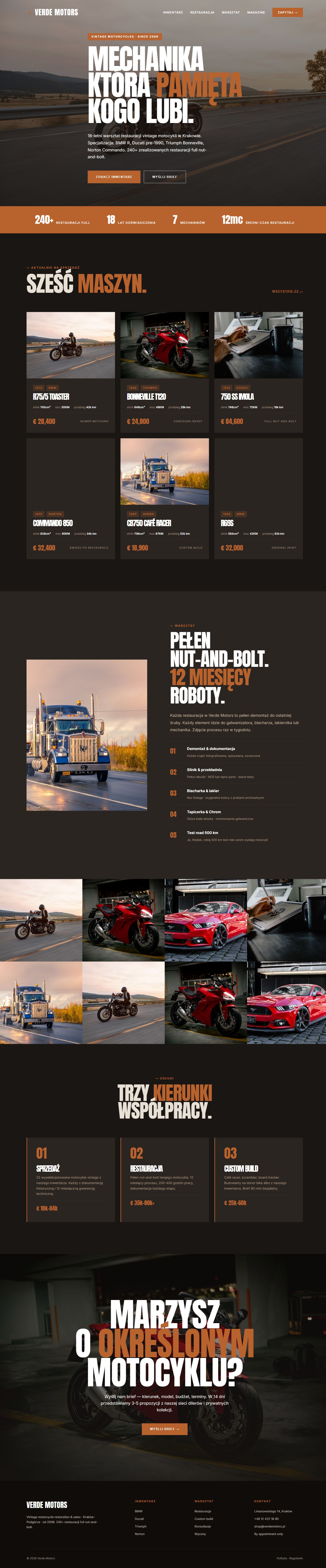 Verde Motors - pełny widok strony