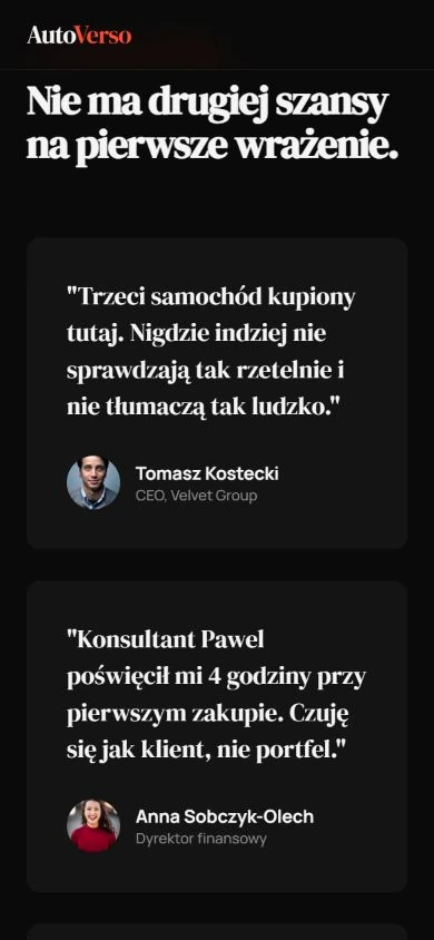 Autoverso — project screen