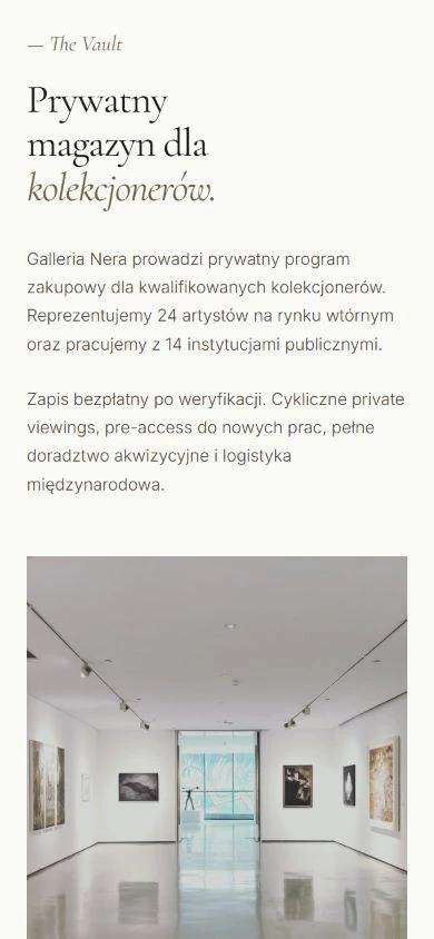 Galleria — project screen