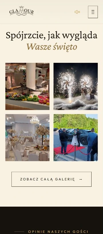 Sala Glamour — ekran projektu