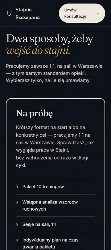 Stajnia Szczepana — detal mobilny