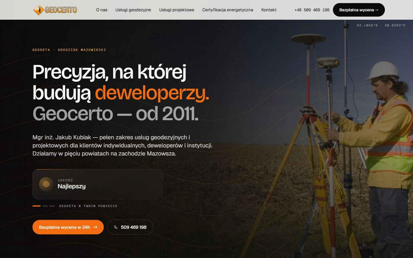 Geocerto — ekran projektu