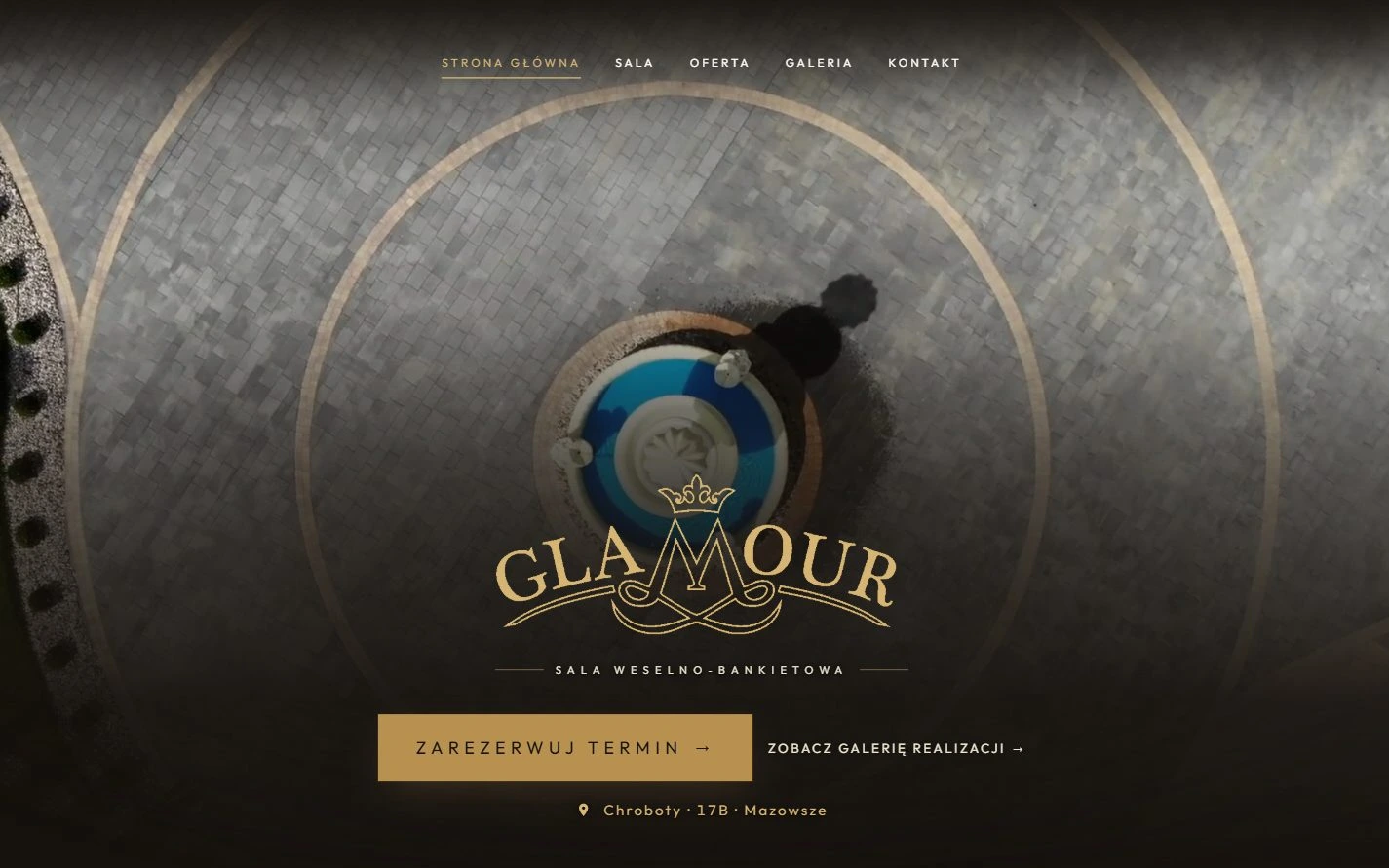 Sala Glamour — ekran projektu
