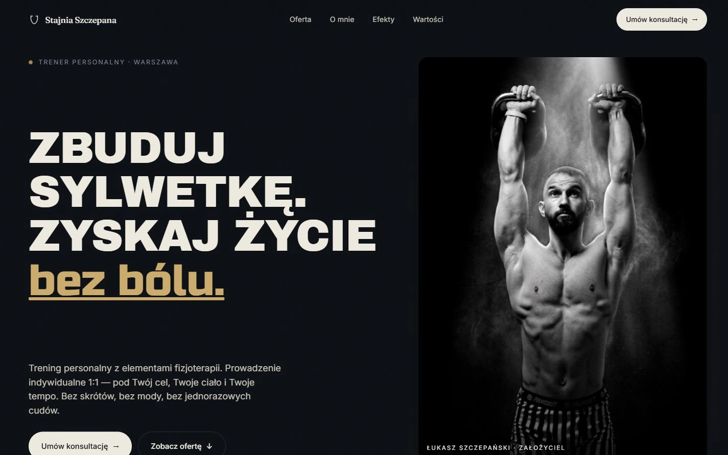 Stajnia Szczepana — ekran projektu